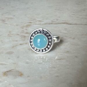 NWOT Sundance Tranquil Cirque Ring, Blue Chalcedony, Sterling Silver